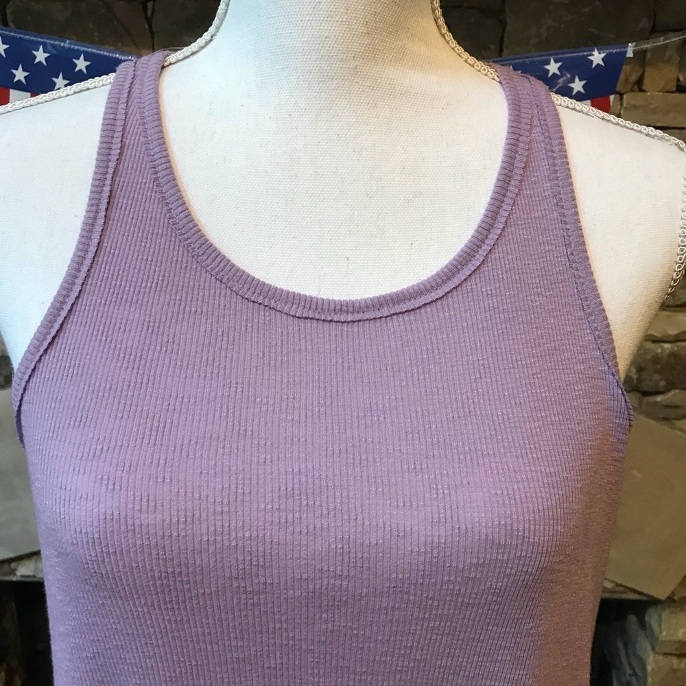 Free People Sleeveless Ribbed Racerback Swing Tank - Picture 3 of 6